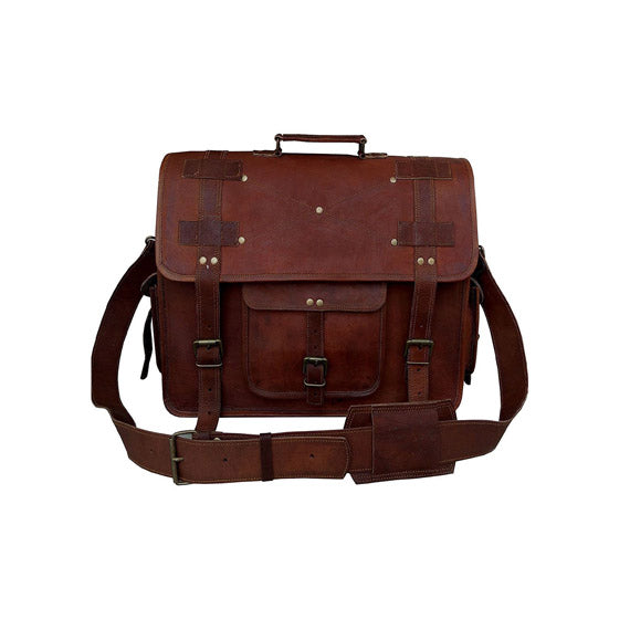 Brown Leather Crossbody Bag For School.