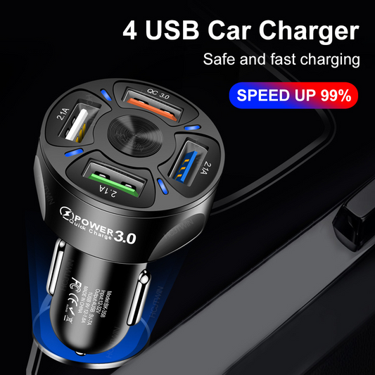 4 USB Car Charger Fast 7A QC3.0 Quick Car Charger Adapter | Because I Have a Boyfriend