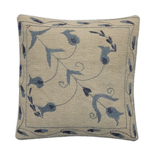 Load image into Gallery viewer, Embroidered Woolen Jet Grey Cushion Cover
