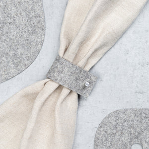 Felt napkin rings | set of 4 | gray