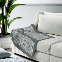 Load image into Gallery viewer, Dark Gray Abstract Lines Plush Blanket Throw
