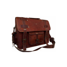 Load image into Gallery viewer, Brown Leather Crossbody Bag For School.
