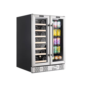 Empava BR03D 24" Dual Zone Wine Cooler & Beverage Fridge