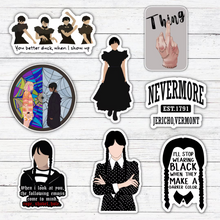 Load image into Gallery viewer, Black Dress-Wednesday Addams Sticker/Magnet
