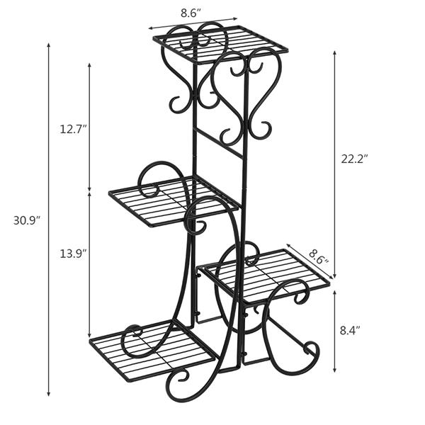 4 Tier Metal Flower Plant Stand Display Shelf for Home Garden | Home Decor