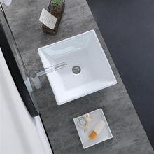 Load image into Gallery viewer, Bathroom Above Counter Square Ceramic Basin Sink
