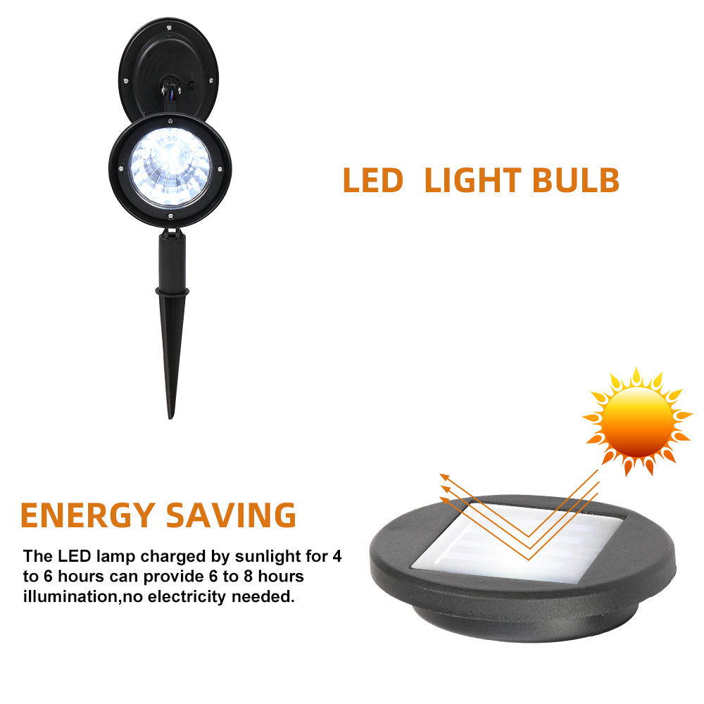 2pcs Solar Landscape Spotlight LED Lighting for Garden | Outdoor Living