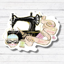 Load image into Gallery viewer, Black Sewing Machine-Sewing Stickers/Magnet
