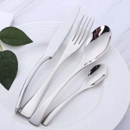 4pcs Stainless Steel Steak Knife Fork Silver | Kitchen