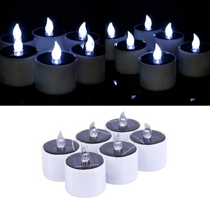 6PCS Waterproof Smokeless Solar Candles Lights Flame Light | Home Decor