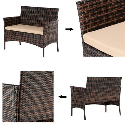 3pcs Coffee Table Rattan Sofa Set | Furniture