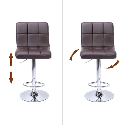 2 Bar Chairs Counter Height Adjustable Swivel Stool with PU Leather | Furniture