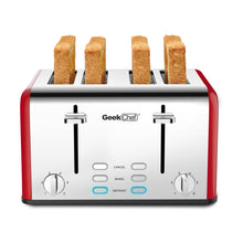 Load image into Gallery viewer, Geek Chef 4 Slice Toaster Retro Bagel Toaster
