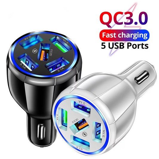 15W Quick Charge 5USB QC3.0 Car Charger | Car Accessories