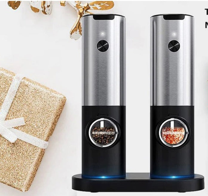 Electric Salt Grinder 2 Bottles Set