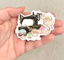 Load image into Gallery viewer, Black Sewing Machine-Sewing Stickers/Magnet
