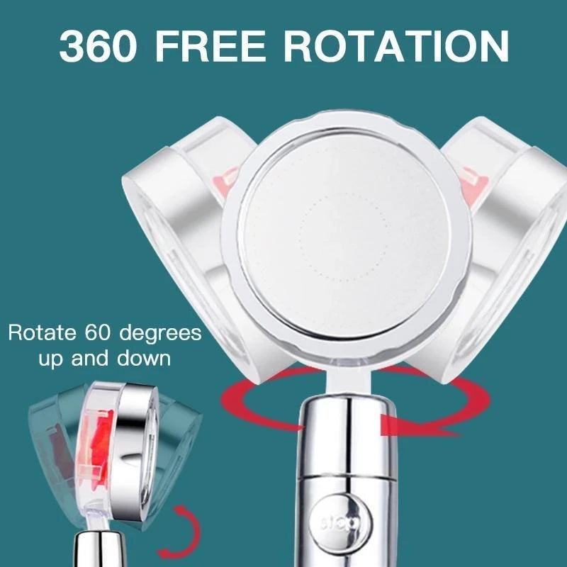 High Pressure Water Saving Spray Shower Head 360 Rotated Rainfall