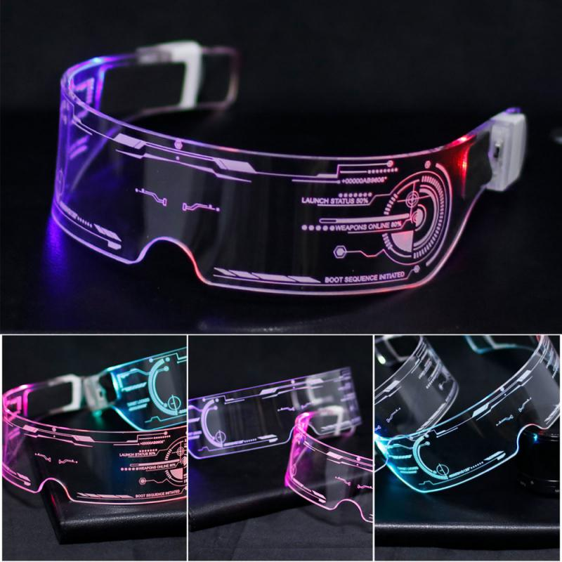 7 Color Decorative Cyberpunk LED Goggles LED Luminous Glasses | Boyfriend Collection