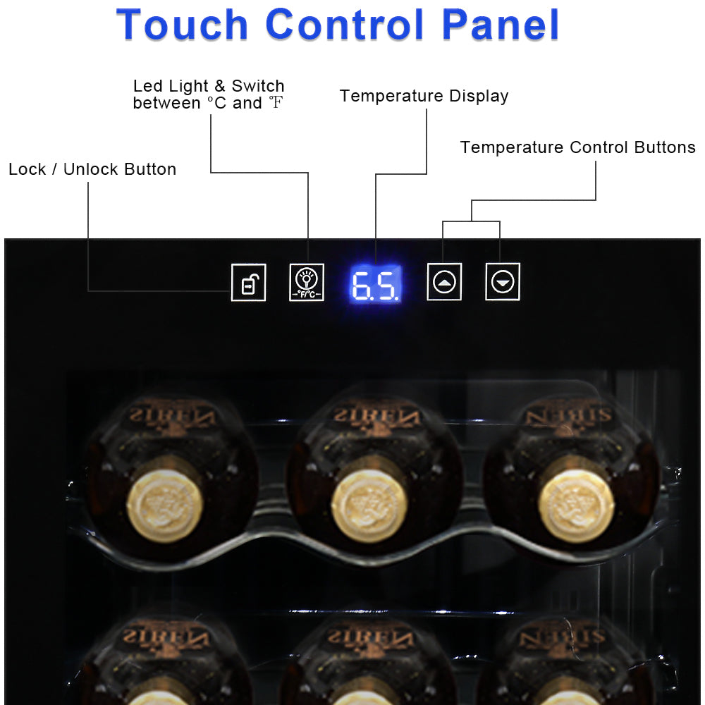 18 Bottle/52L Electronic Wine Cabinet Cooler | For The Bar