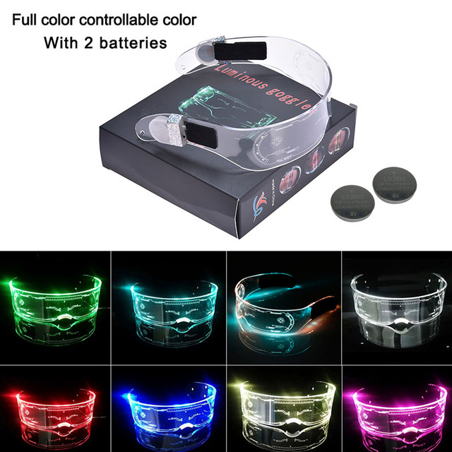 7 Color Decorative Cyberpunk LED Goggles LED Luminous Glasses | Boyfriend Collection