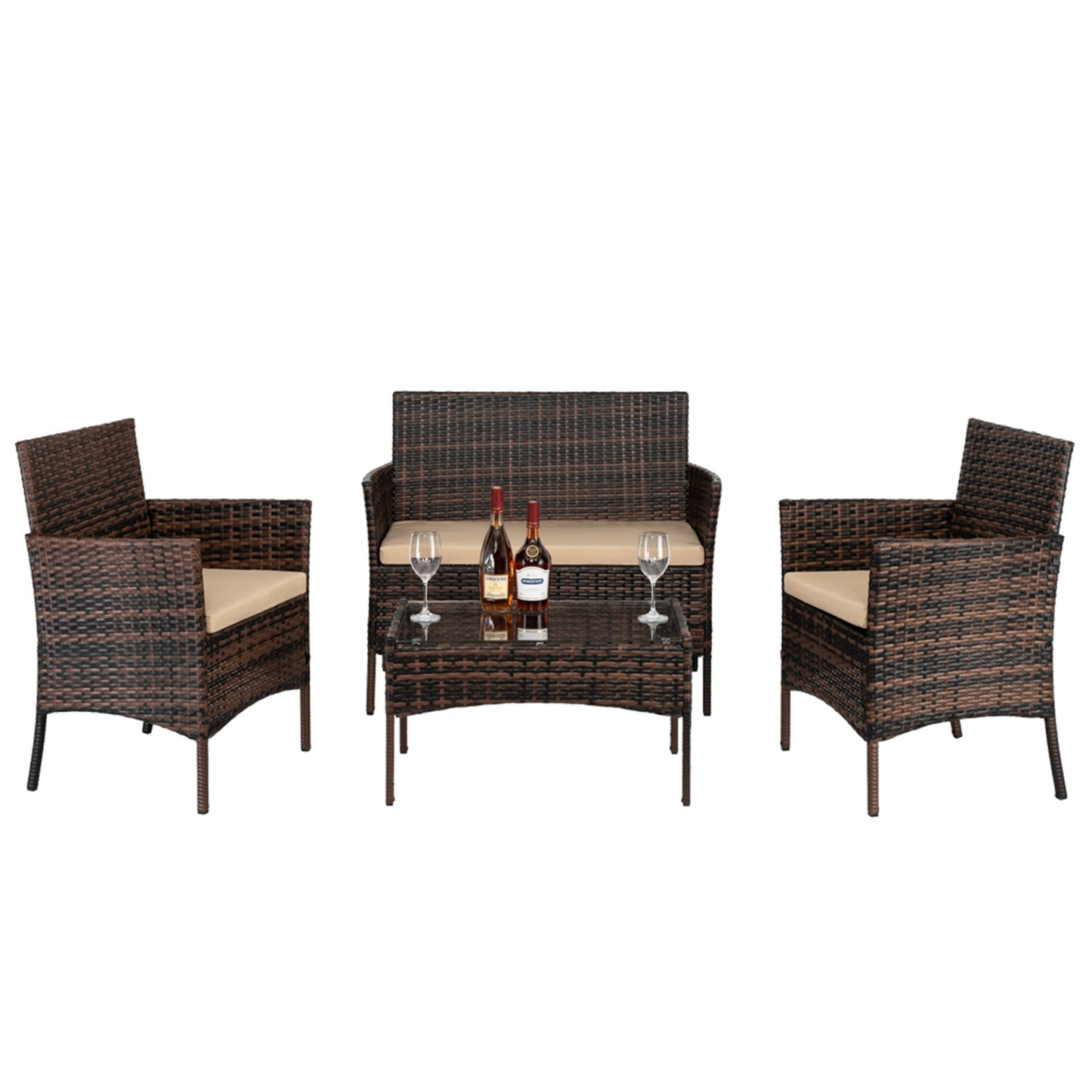 3pcs Coffee Table Rattan Sofa Set | Furniture