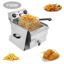 Load image into Gallery viewer, 1.7KW 12.5QT/11.8L Stainless Steel Faucet Single Tank Deep Fryer | Kitchen
