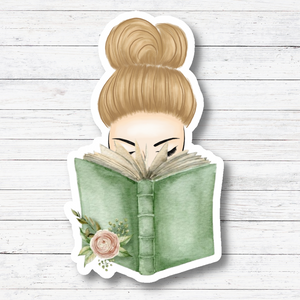 Girl With Book Sticker/Magnet