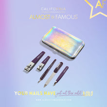 Load image into Gallery viewer, Almost Famous Manicure Kit w/ Silver Holographic travel case
