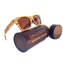 Load image into Gallery viewer, Zebrawood Full Frame Polarized Sunglasses with Case
