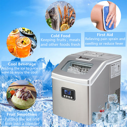 120W/40Lbs/115V/60Hz Stainless Steel Ice Maker | Kitchen