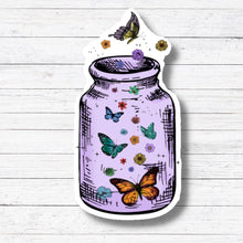 Load image into Gallery viewer, Butterflies-World Jar Sticker/Magnet
