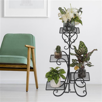 4 Tier Metal Flower Plant Stand Display Shelf for Home Garden | Home Decor