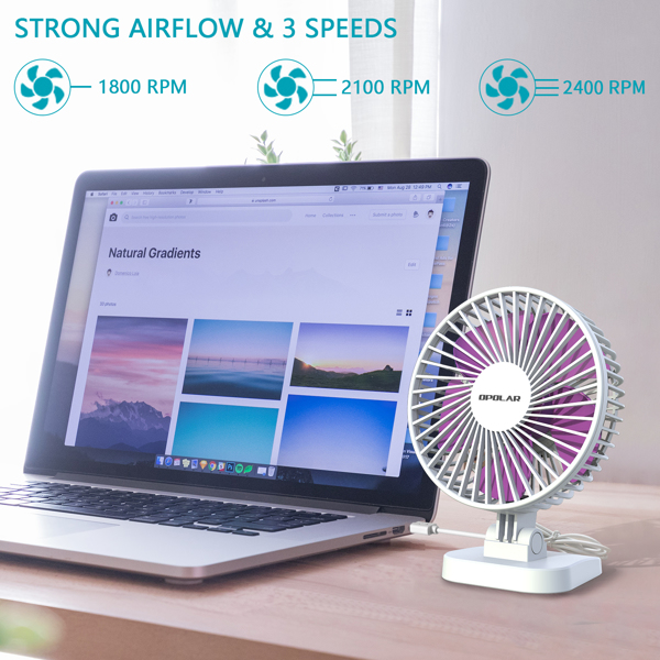 3 Speeds Mini Portable USB Desk Fan | Office