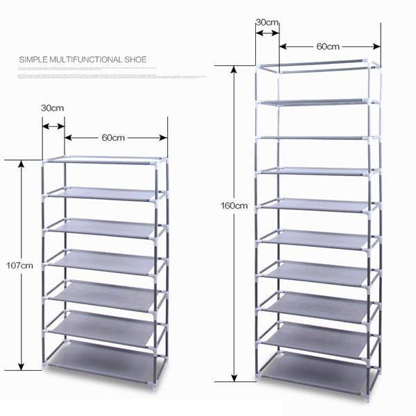 Fashionable Room-saving 9 Lattices Non-woven Fabric Shoe Rack