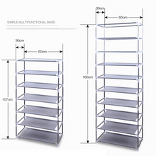 Load image into Gallery viewer, Fashionable Room-saving 9 Lattices Non-woven Fabric Shoe Rack
