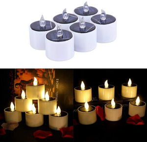 6PCS Waterproof Smokeless Solar Candles Lights Flame Light | Home Decor