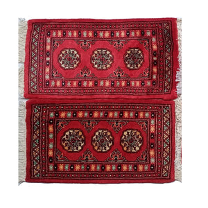 Handknotted Bokhara Brick Red Wool Mat