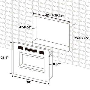 30 inch LED Recessed Electric Fireplace with 3 Top Light Colors | Home Improvement