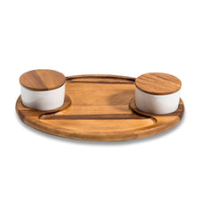 Load image into Gallery viewer, Charcuterie/ Serving Tray w/ 2 ceramic bowls w/ lids
