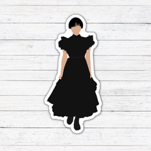 Load image into Gallery viewer, Black Dress-Wednesday Addams Sticker/Magnet
