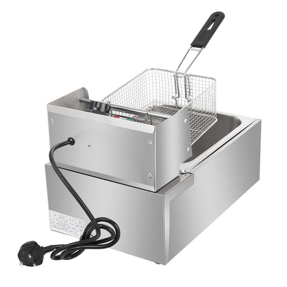 2.5KW 220-240V 6L Stainless Steel Single Cylinder Electric Frye | Kitchen