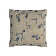 Load image into Gallery viewer, Embroidered Woolen Jet Grey Cushion Cover
