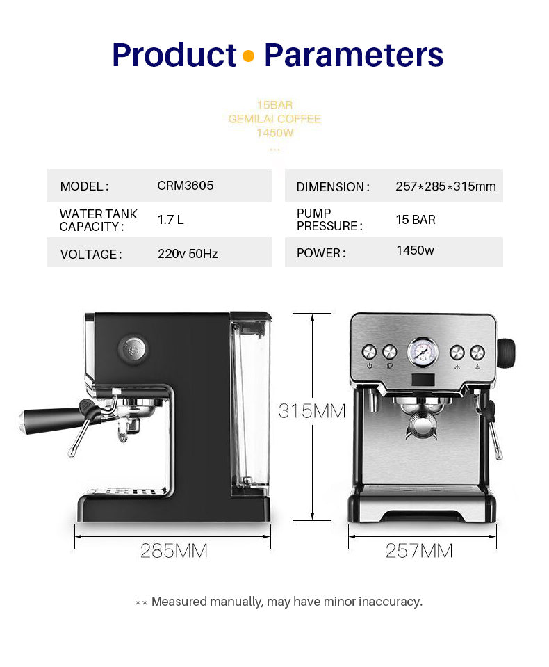 Espresso Coffee Maker Stainless Steel Italian Coffee Machine | Kitchen