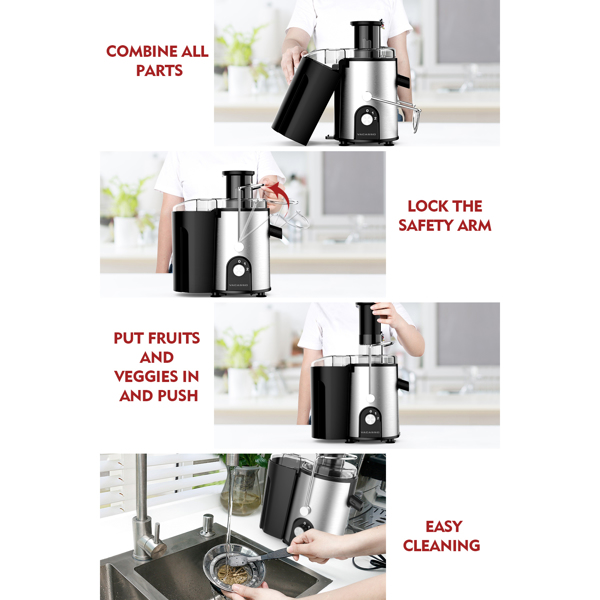 2 Speeds 400W Centrifugal Juicer Extractor with Wide Mouth | Kitchen