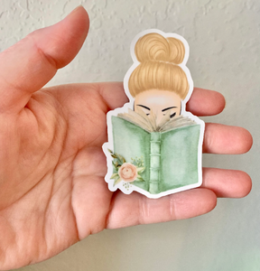 Girl With Book Sticker/Magnet