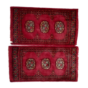 Handknotted Bokhara Falu Red Wool Mat