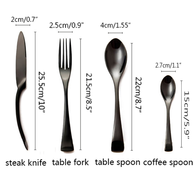 4pcs Stainless Steel Steak Knife Fork Spoon | Flatware