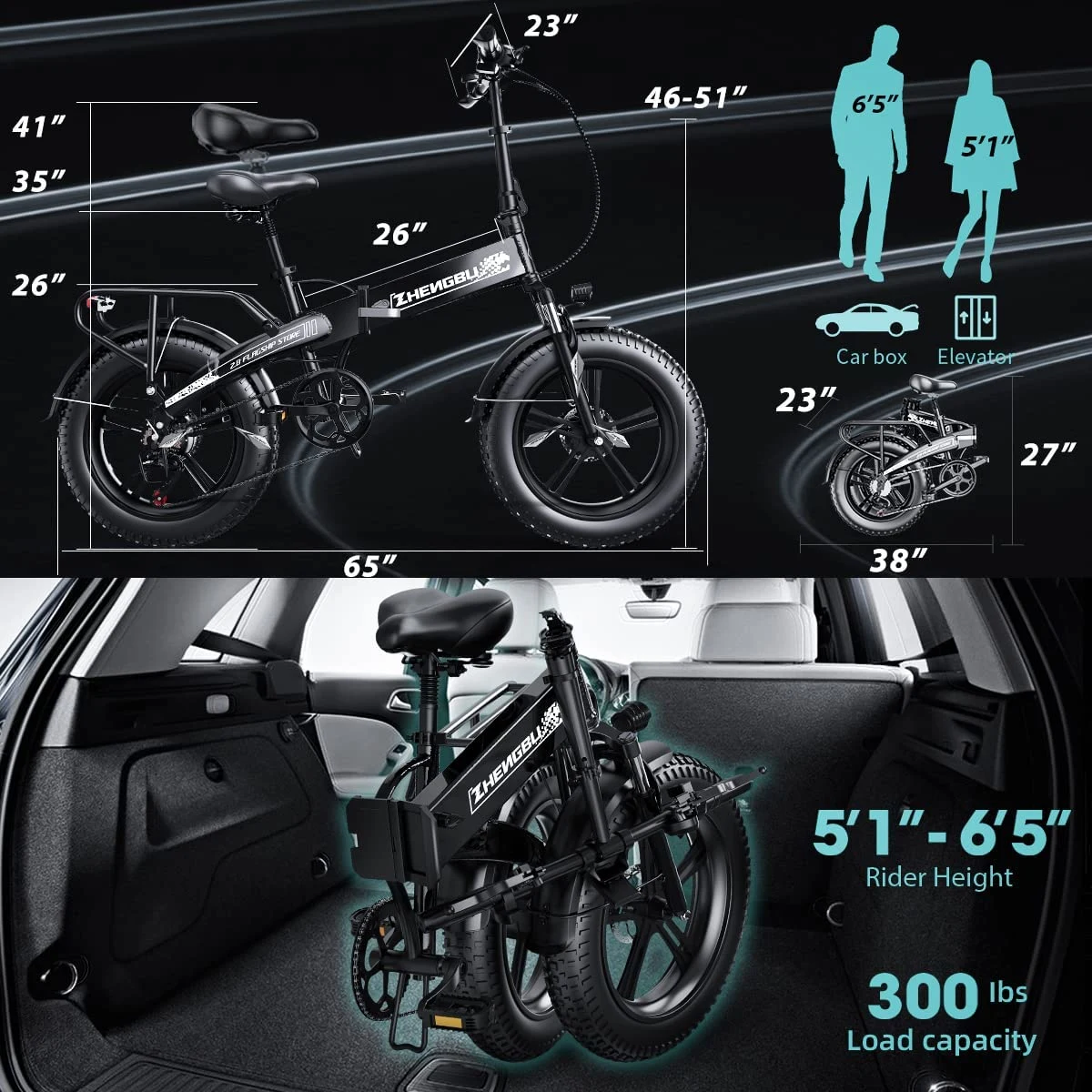 Electric Bike 750W Motor Fat Tire Ebike with Samsung 48V Battery