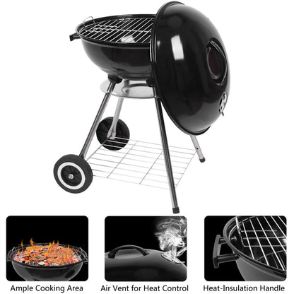 18 Inch Apple Charcoal Stove BBQ Grill For Outdoor Cooking | Outdoor Living