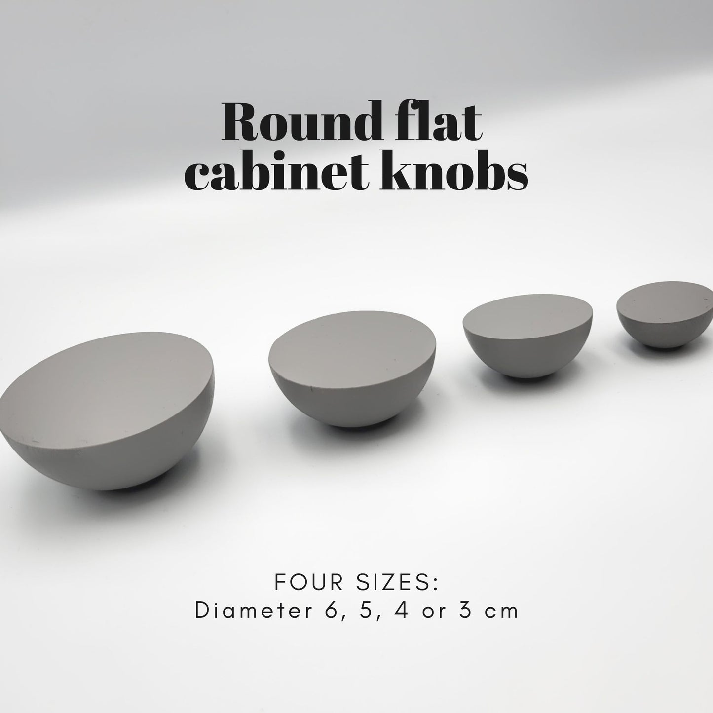 Cabinet knob ROUND FLAT | grey